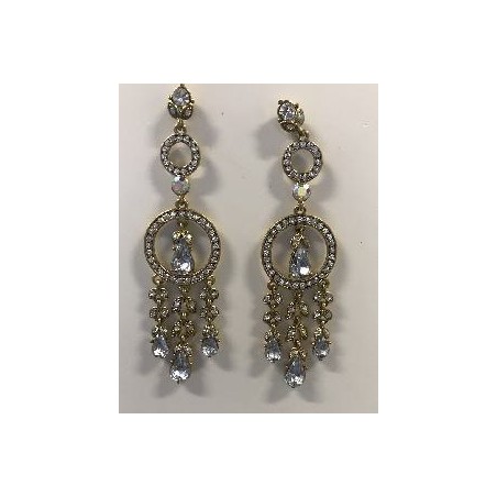 PENDIENTES JOYA PIEDRAS BRILLANTE DOS AROS
