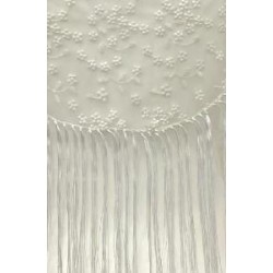 MANTONCILLO FLORECILLAS CON FLECOS BLANCO