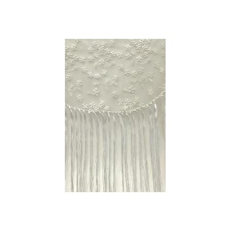 MANTONCILLO FLORECILLAS CON FLECOS BLANCO