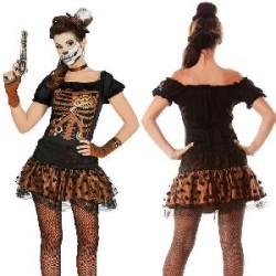 -DISFRAZ ESQUELETO STEAMPUNK MUJER L