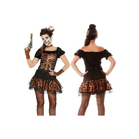 -DISFRAZ ESQUELETO STEAMPUNK MUJER L