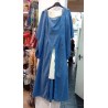 -VESTIDO MEDIEVAL CRISTI AZUL CON FALDA BLANCA M