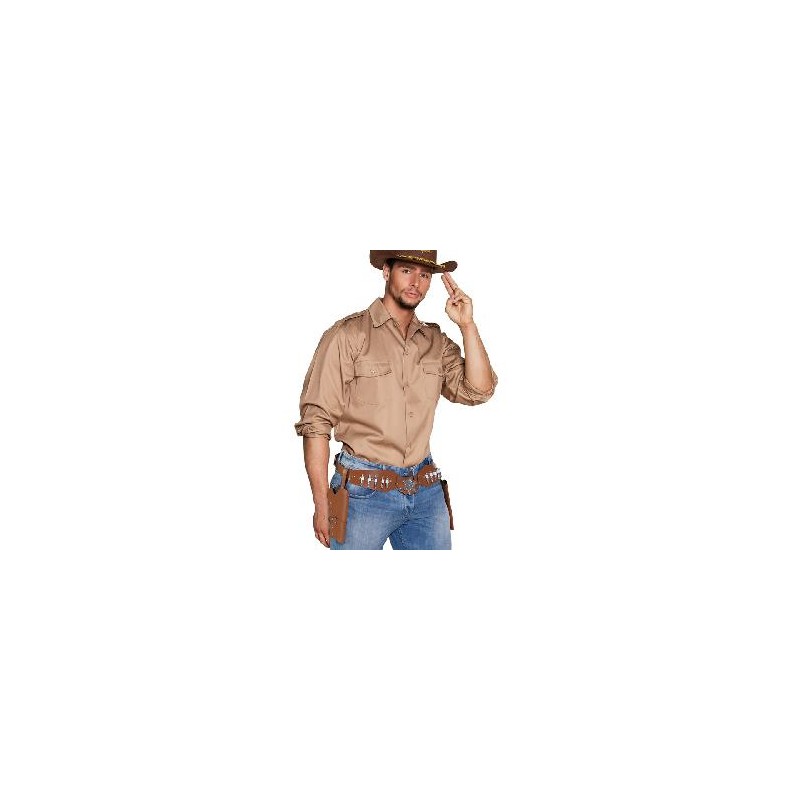 -FUNDA DOBLE VAQUERO SHERIFF MARRON