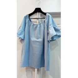 -BLUSA MANGA CORTA CELESTE L