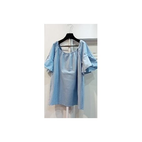 -BLUSA MANGA CORTA CELESTE L