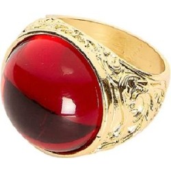 -ANILLO ORO GEMA ROJA