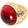 -ANILLO ORO GEMA ROJA