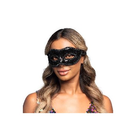 -MASCARA DE OJOS VENECIA LENTEJUELAS NEGRA