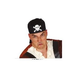 SOMBRERO PIRATA TELA NEGRO