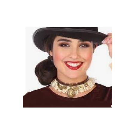 GARGANTILLA STEAMPUNK CON CAMAFEO