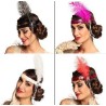 -DIADEMA ESTILO FLAPPER, 4 COLORES SURTIDOS