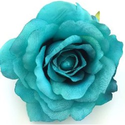 FLOR ROSA MADEIRA TEÑIDA AGUA MARINA 13*13