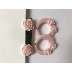 PENDIENTES ARO ROSA FLOR INFANTIL