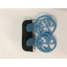 PENDIENTES REDONDOS CON DIBUJO AZUL CIELO