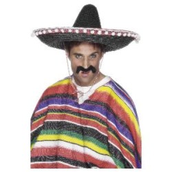 -SOMBRERO DE PAJA, NEGRO