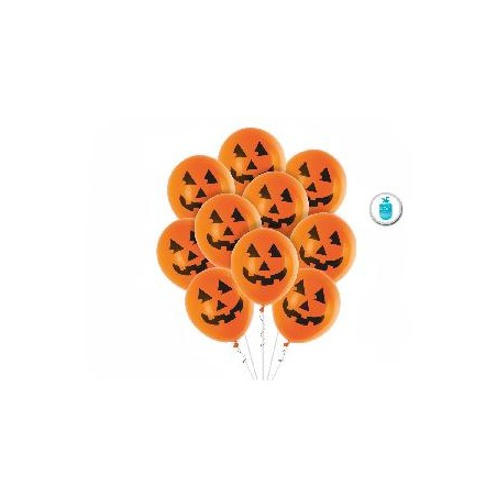 -GLOBOS CALABAZA 10 UNIDADES