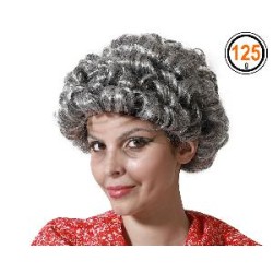 -PELUCA ANCIANA RIZADA GRIS