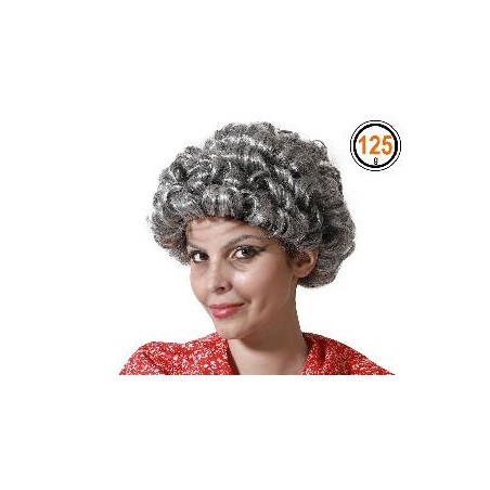 -PELUCA ANCIANA RIZADA GRIS