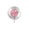 -GLOBO FOIL 2MI PRIMERA COMUNION" ROSA 43 CM