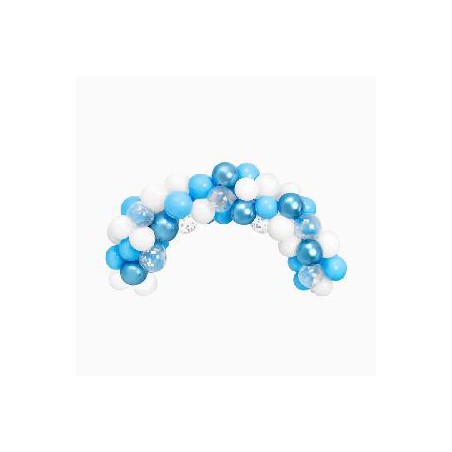 -SET ARCO GLOBO AZUL Y PLATA 2.5 M