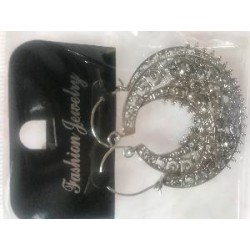 PENDIENTE CANASTA COLOR PLATA ANTIGUA