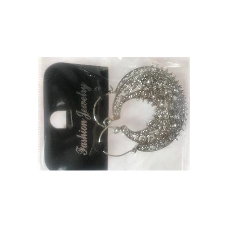 PENDIENTE CANASTA COLOR PLATA ANTIGUA