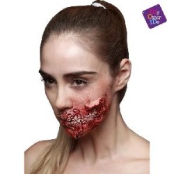 -MAQUILLAJE CICATRIZ LATEX EN BOCA ZOMBIE