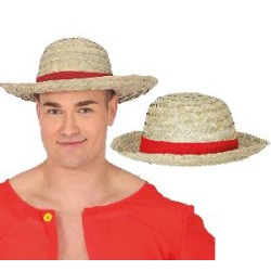-SOMBRERO PAJA CON CINTA ROJA ADULTO