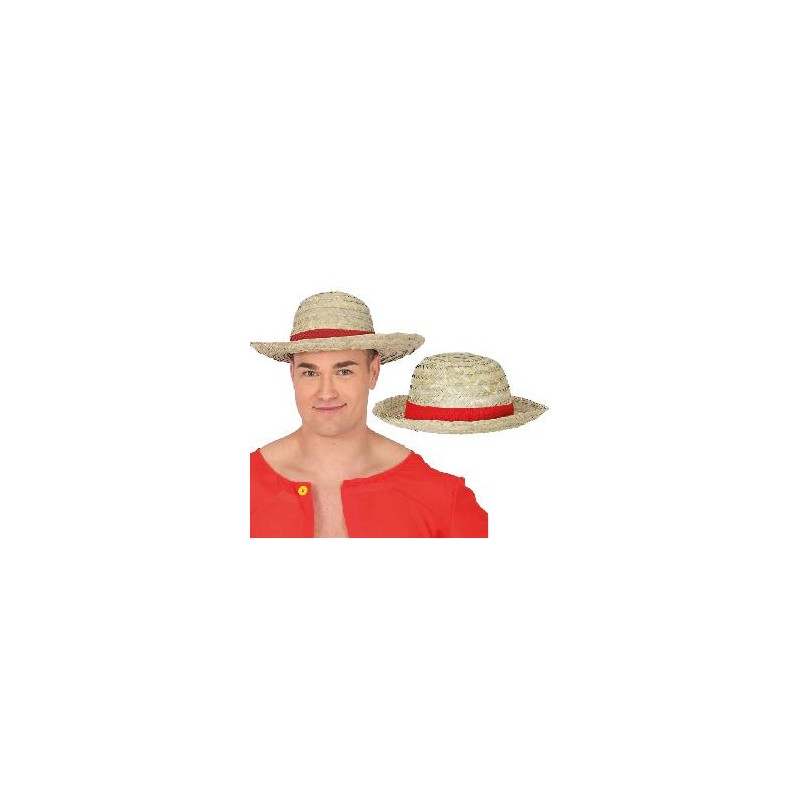 -SOMBRERO PAJA CON CINTA ROJA ADULTO