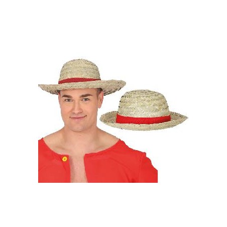 -SOMBRERO PAJA CON CINTA ROJA ADULTO