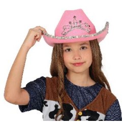 -SOMBRERO COWBOY FIELTRO ROSA, INFANTIL