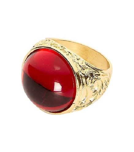 -ANILLO ORO GEMA ROJA