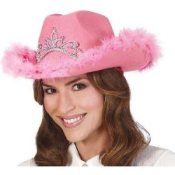 -GORRO COWBOY ROSA CON BOA