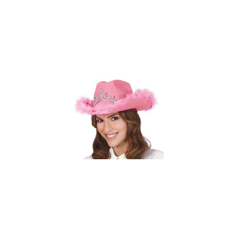 -GORRO COWBOY ROSA CON BOA