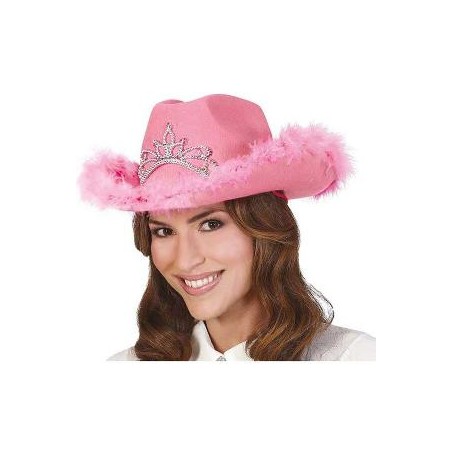 -GORRO COWBOY ROSA CON BOA