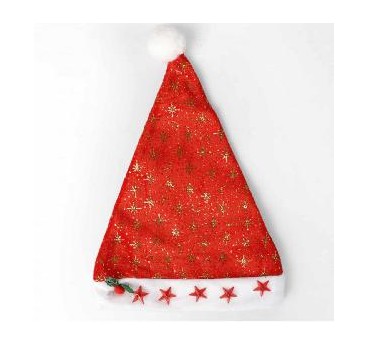 -GORRO PAPA NOEL LUCES - LUNA-ESTRELLA