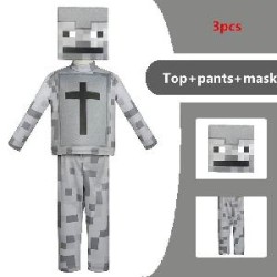-DISFRAZ MINECRAFT 11-14 GRIS