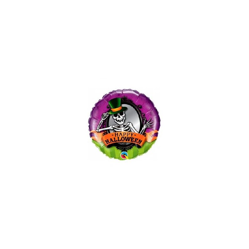 -GLOBO MYLAR ESQUELETO CON SOMBRERO