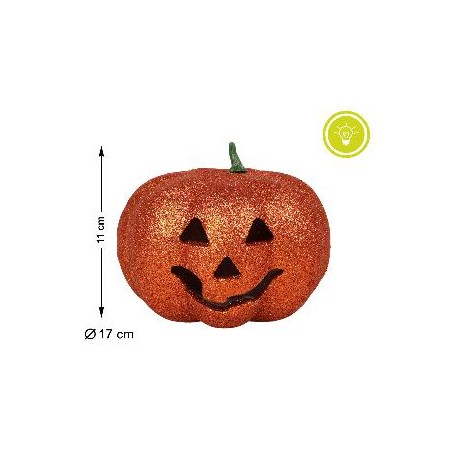 -CALABAZA CON LUZ 17 CM