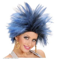 -PELUCA URBANA CON PENDIENTES AZUL Y NEGRA