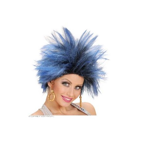 -PELUCA URBANA CON PENDIENTES AZUL Y NEGRA