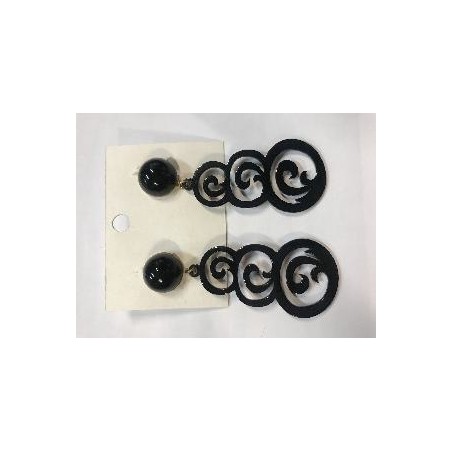 PENDIENTES LARGO RESINA NEGRO