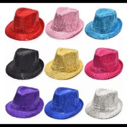 SOMBRERO GANSTER LENTEJUELAS COLORES SURTIDOS