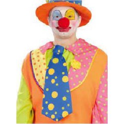 -CORBATA AZUL PAYASO LUNAR AMARILLOS 45 CM