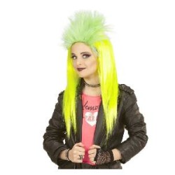 -PELUCA PUNK AMARILLO Y VERDE FLUORESCENTE