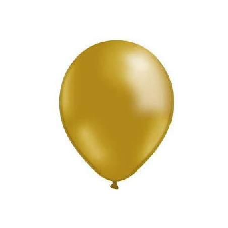 100 GLOBOS LATEX ORO METAL 13 CM