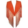 MANTON FLECOS CRESPON MANDARINA