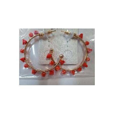 PENDIENTES ABALORIO MANDARINA