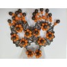 PENDIENTES METAL FLOR NARANJA