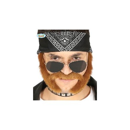 BIGOTE Y PATILLAS DE MOTERO CASTAÑAS